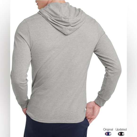 NIP Men's Champion Oxford Gray Script Midweight T-shirt T-shirt Hoodie size XXL - Picture 3 of 10